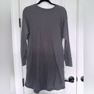 UNIQLO T-shirt Dress, waffle pattern, with pockets - Gray